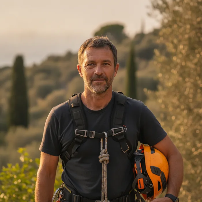 Damien F., gérant, arboriste grimpeur à Nice