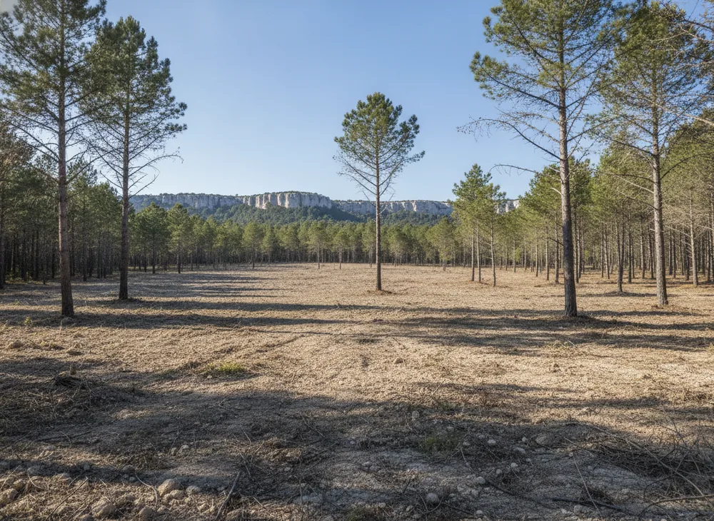 Terrain débroussaillé en interface forêt habitat à Vence