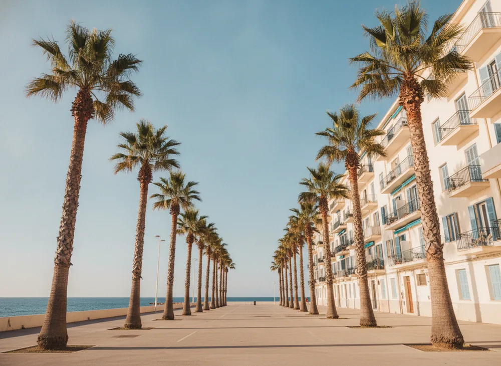 Taille de palmiers des Canaries devant une copropriété cannoise